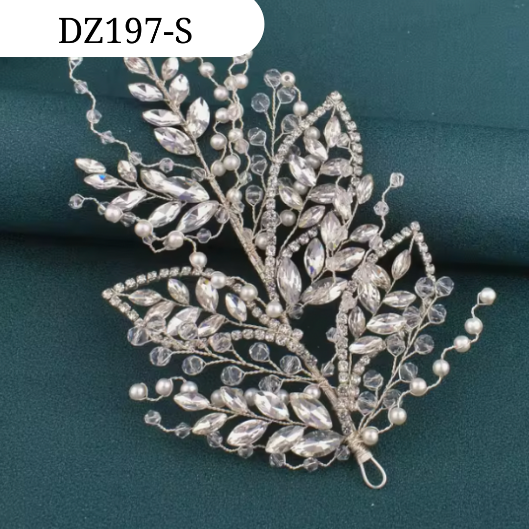 Silver Bridal Hair Piece Shinny Wedding Headbands Tiaras Handmade Wedding Hair Accessories