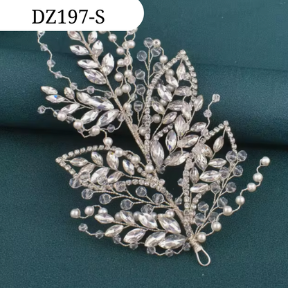 Silver Bridal Hair Piece Shinny Wedding Headbands Tiaras Handmade Wedding Hair Accessories