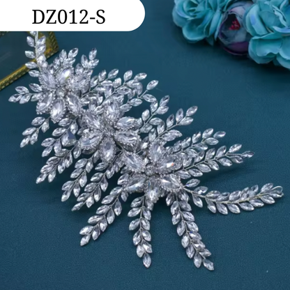 Silver Bridal Hair Piece Shinny Wedding Headbands Tiaras Handmade Wedding Hair Accessories