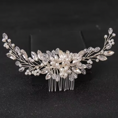 Crystal Rhinestone Flower Pearl Hair Comb Bridal Headband Tiara Hairpin Party Wedding Bridal Hair Accessories Jewelry