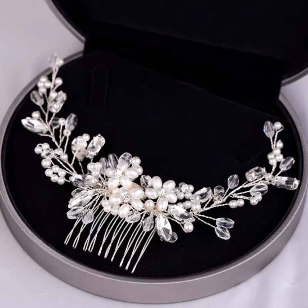 Crystal Rhinestone Flower Pearl Hair Comb Bridal Headband Tiara Hairpin Party Wedding Bridal Hair Accessories Jewelry