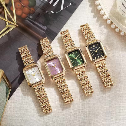 Stainless Steel Strap Watch Women Luxury Gift Quartz Wristwatch Student Fashion Simple Square Quartz Watches