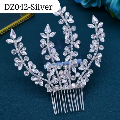 Silver Bridal Hair Piece Shinny Wedding Headbands Tiaras Handmade Wedding Hair Accessories