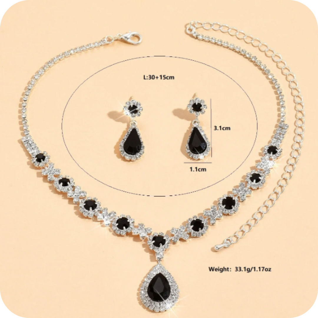 Asha Crystal - Crafted Gemstone Necklace Earring Set For Women