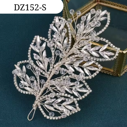 Silver Bridal Hair Piece Shinny Wedding Headbands Tiaras Handmade Wedding Hair Accessories