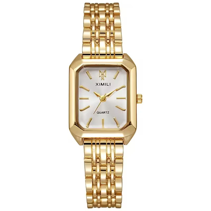 Stainless Steel Strap Watch Women Luxury Gift Quartz Wristwatch Student Fashion Simple Square Quartz Watches