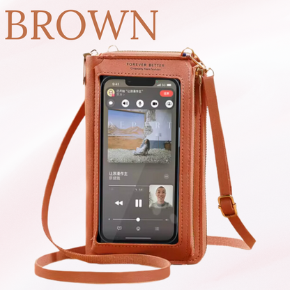 Daisy Bag - Touch Screen Waterproof Leather Crossbody Phone Bag for iPhone, Galaxy & Other