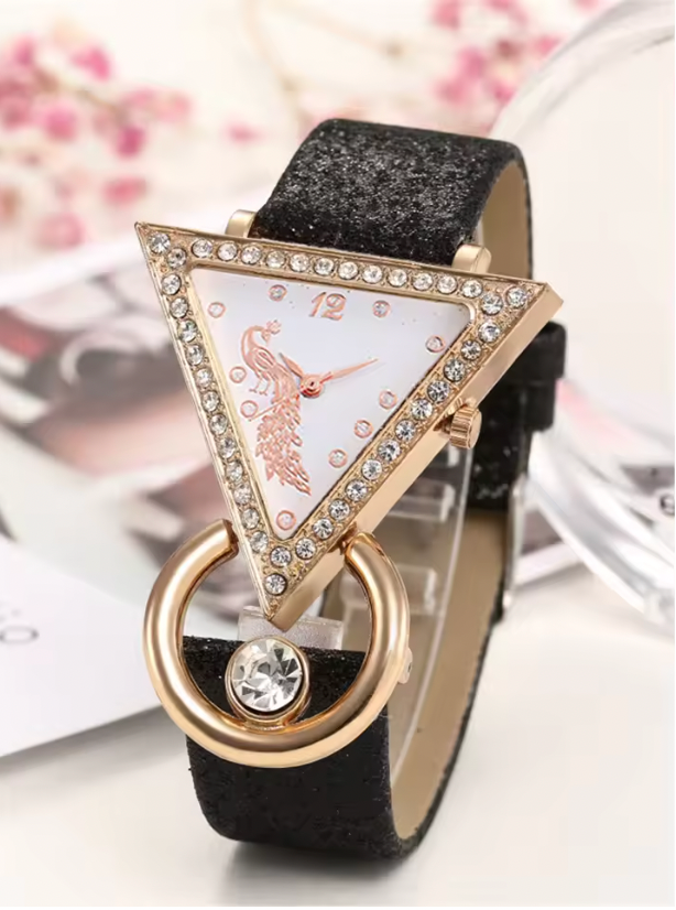 Deanna Luxury Set - Women's rhinestone quartz belt watch jewelry set
