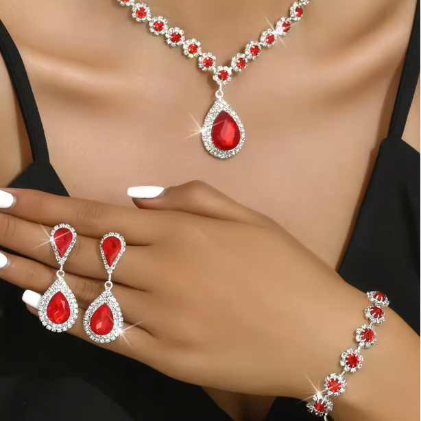 Elenora Luxury Chain - Series Sunflower Droplet Pendant Earrings Bracelet Jewelry Set Banquet Party Festival Gift
