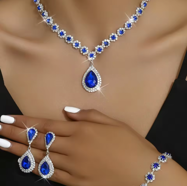 Elenora Luxury Chain - Series Sunflower Droplet Pendant Earrings Bracelet Jewelry Set Banquet Party Festival Gift