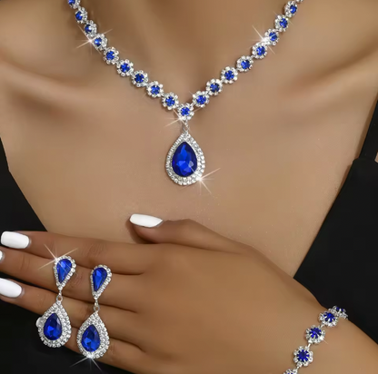 Elenora Luxury Chain - Series Sunflower Droplet Pendant Earrings Bracelet Jewelry Set Banquet Party Festival Gift